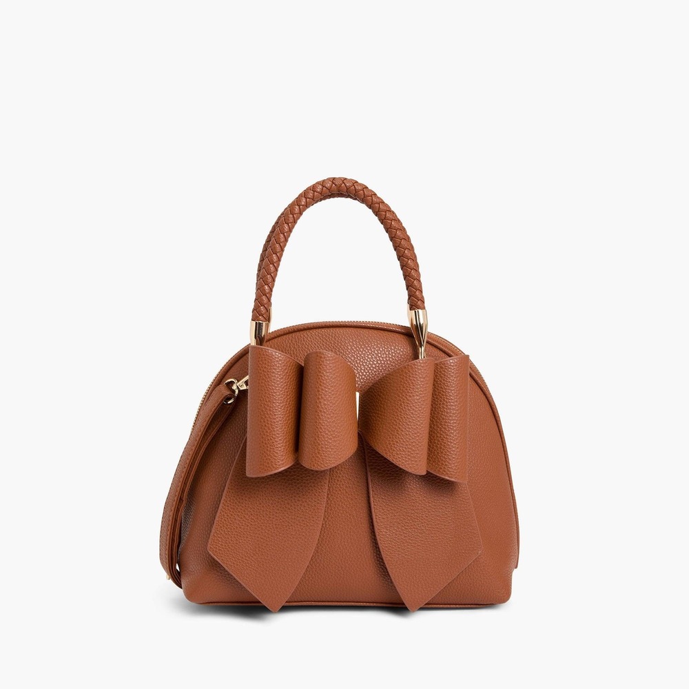 Crocci Bow Satchel Crossbody Bag Braided Handle‎ Designer Purse
